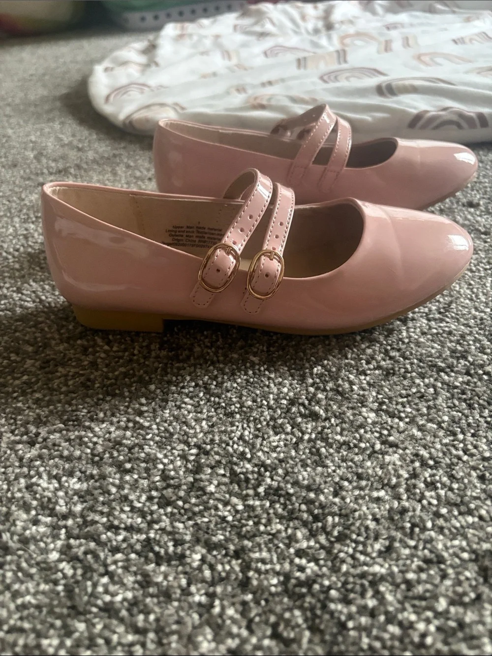 Cat & Jack Pink Patent Double-Strap Mary Jane Girls' Dress Shoes